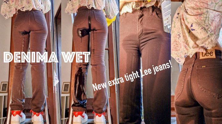 Part1. Huge wetting in new Lee jeans while cleaning windows