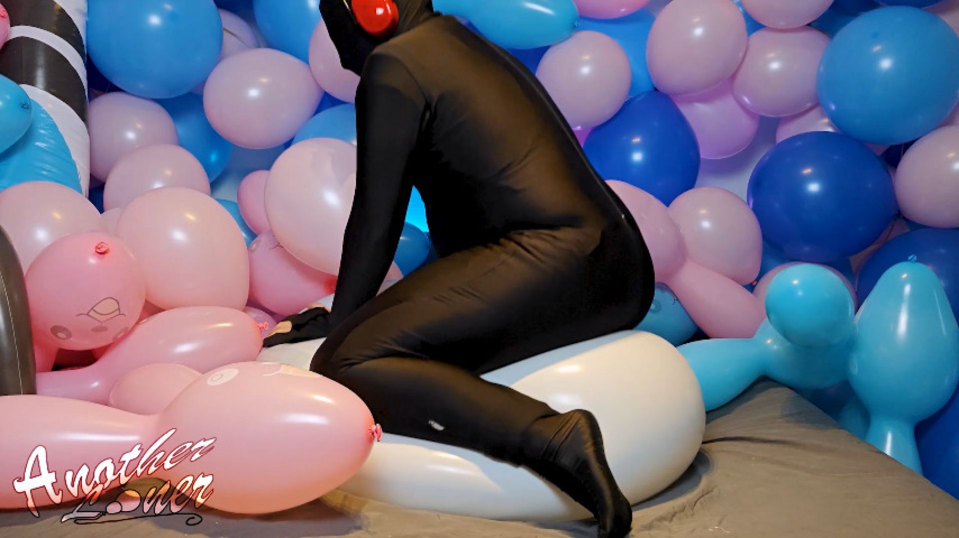 Many Bunny Pink/Blue Balloons Get Popped