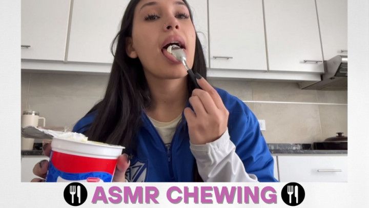 Slow Motion Chewing ASMR, Mouth Sounds &amp; Visual Tease