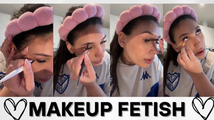 Applying my makeup in the morning