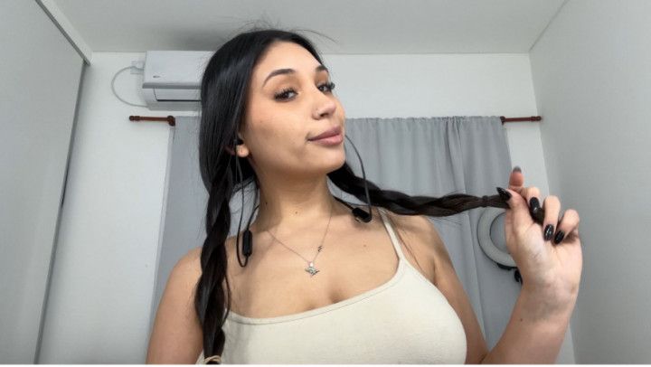 Hair Fetish, Brushing, Straightening &amp; Braiding
