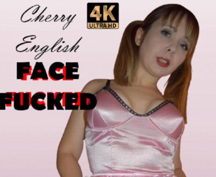 Cherry English Pink Satin Lingerie Tease and POV Facefuck 4k