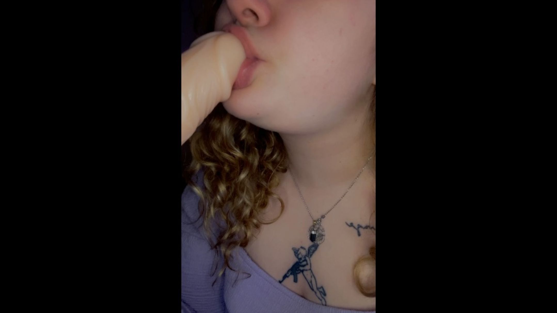 Deep dildo blowjob with deep throat