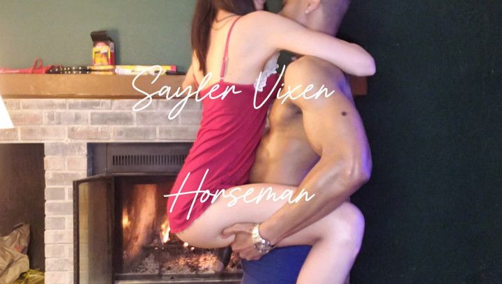 Saylorvixen 10in BBC DP in Front of Fireplace & Hubby
