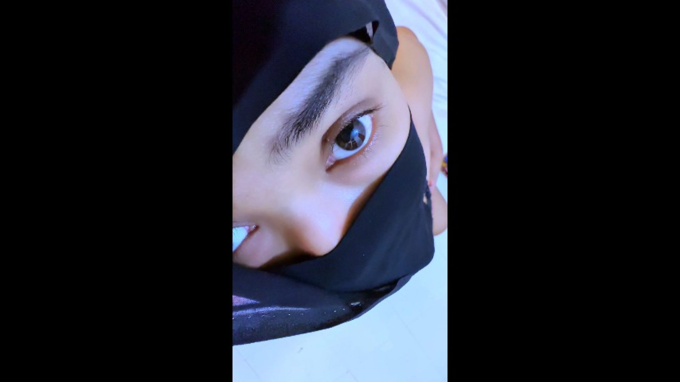 Arab Cute Horny girl eyes &amp; Big Puffy Nipples play