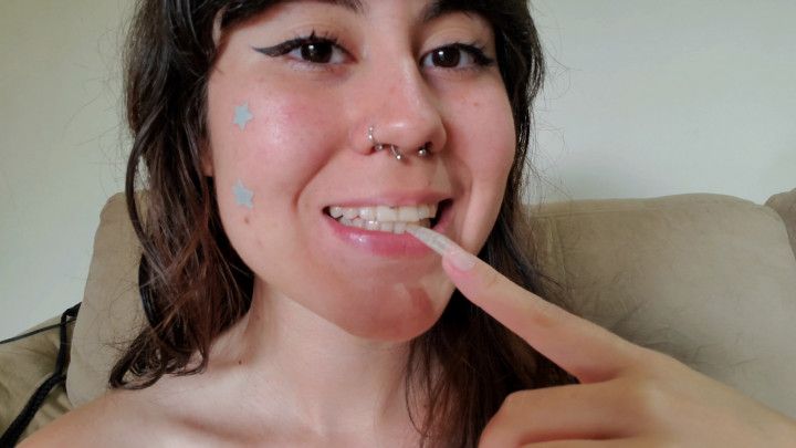 Showing my Long Natural Nails in a close up, scratching