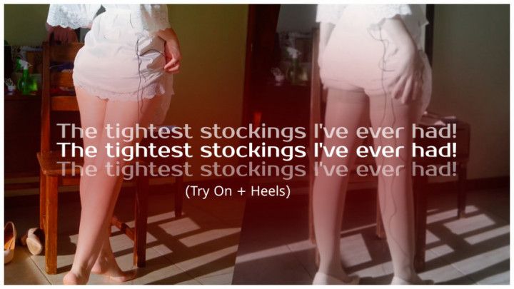 Tight Stockings Try On | Compression Stockings + Heels | 4K