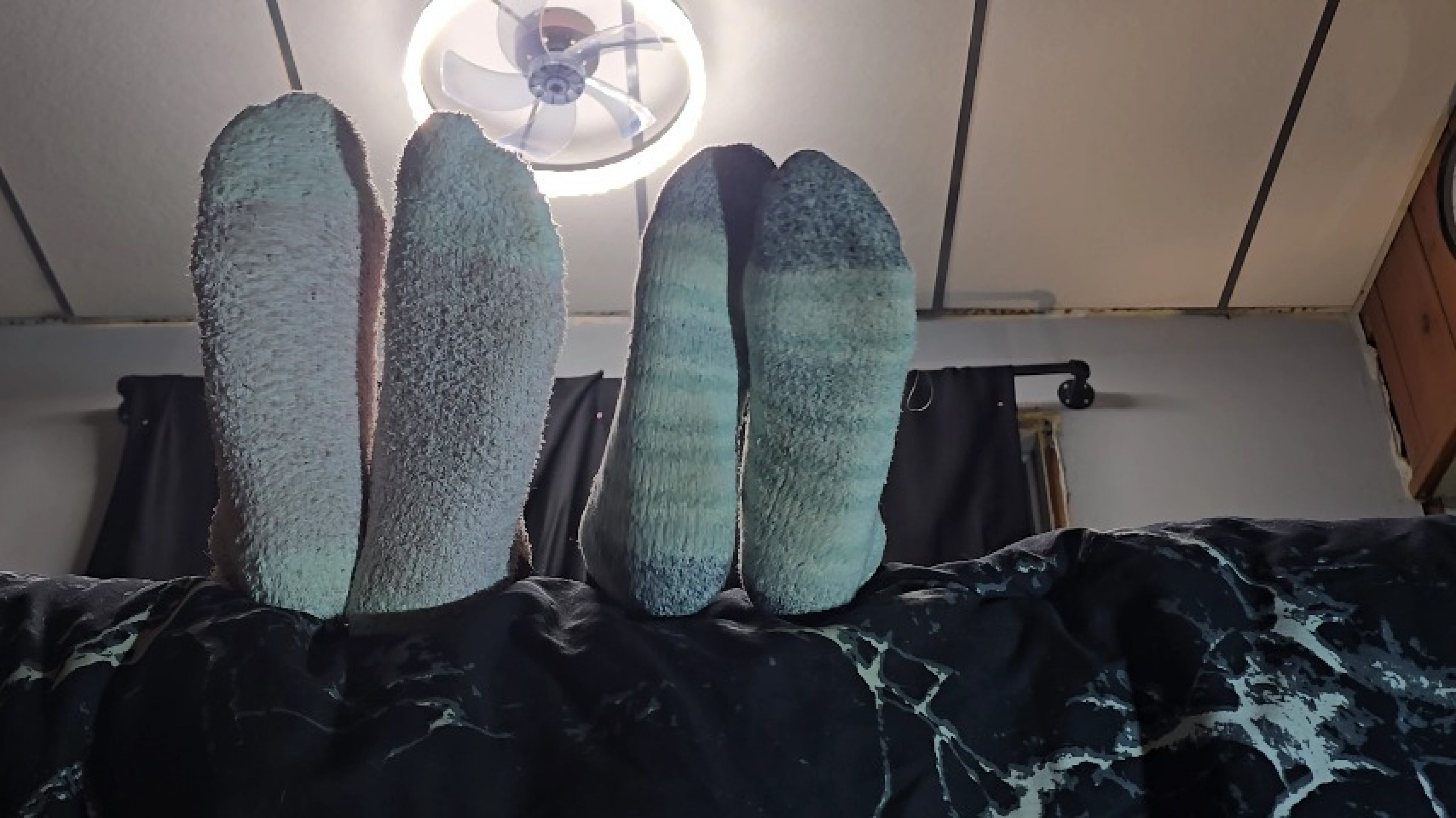 Double fuzzy sock tease