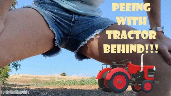 Wetting short jeans outdoor
