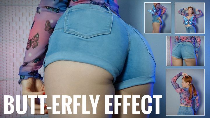 Butterfly Effect Redhead in Tight Shorts