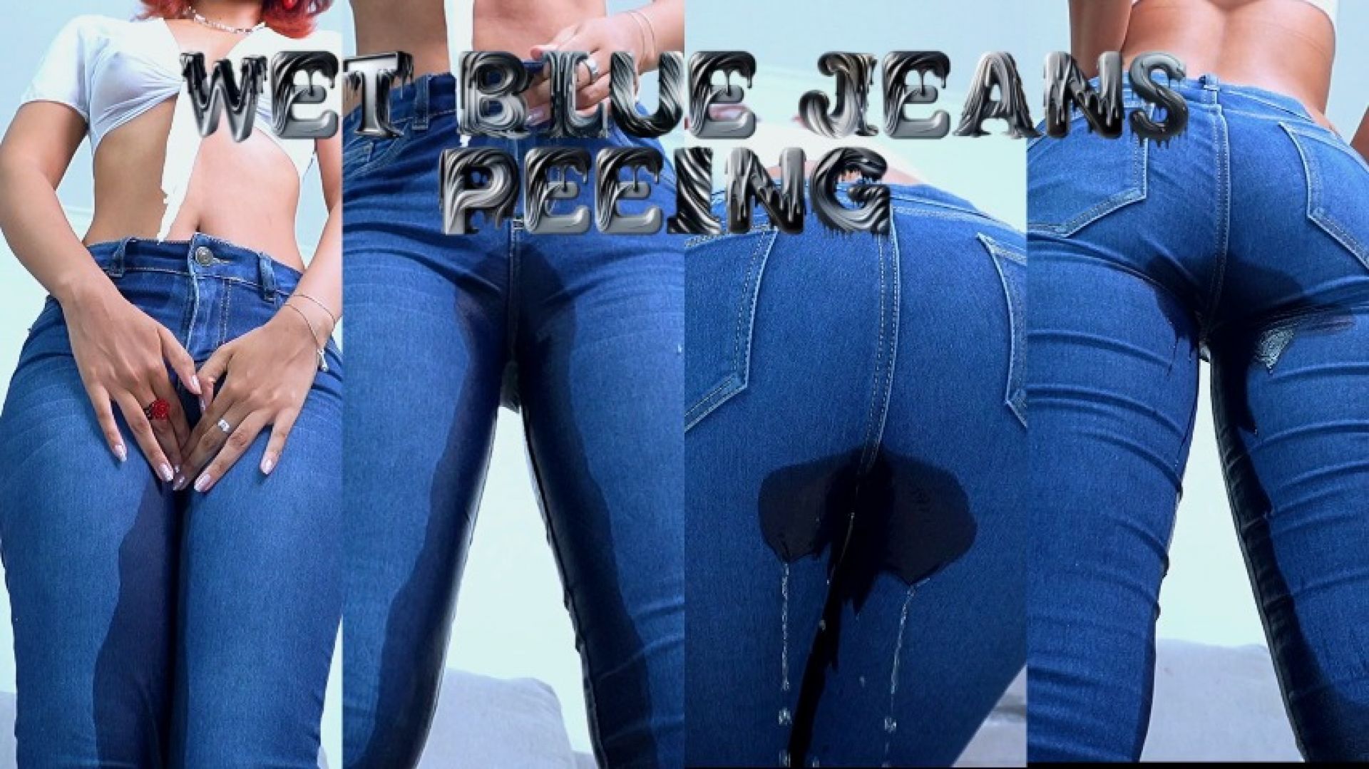 WET BLUE JEANS PEEING