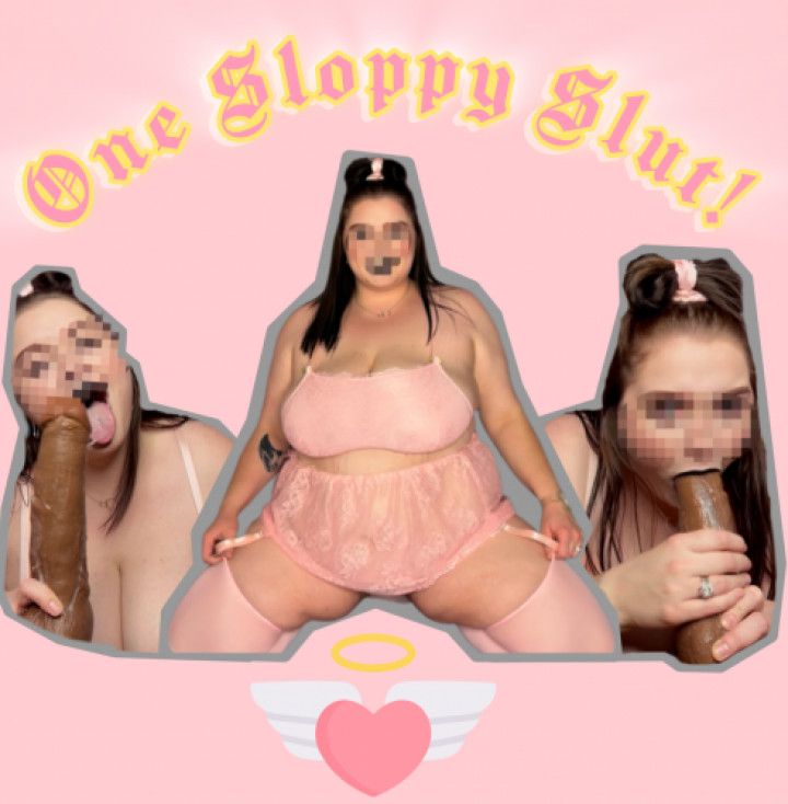 Step-Daddys Sloppy Slut slobbers on BBC