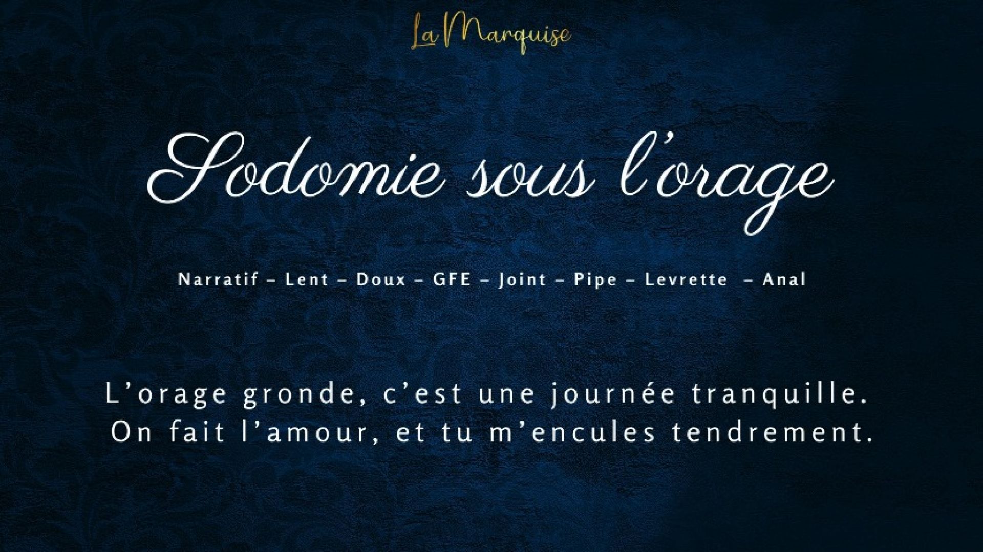 Sodomie sous l'orage - French audio porn asmr anal