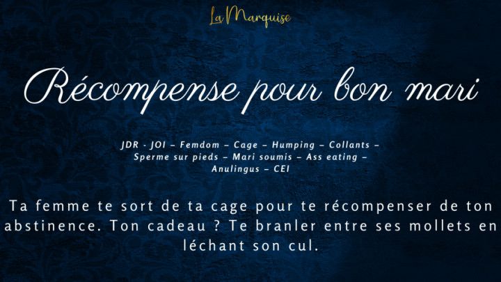 Récompense pour bon mari - french audio porn femdom caged