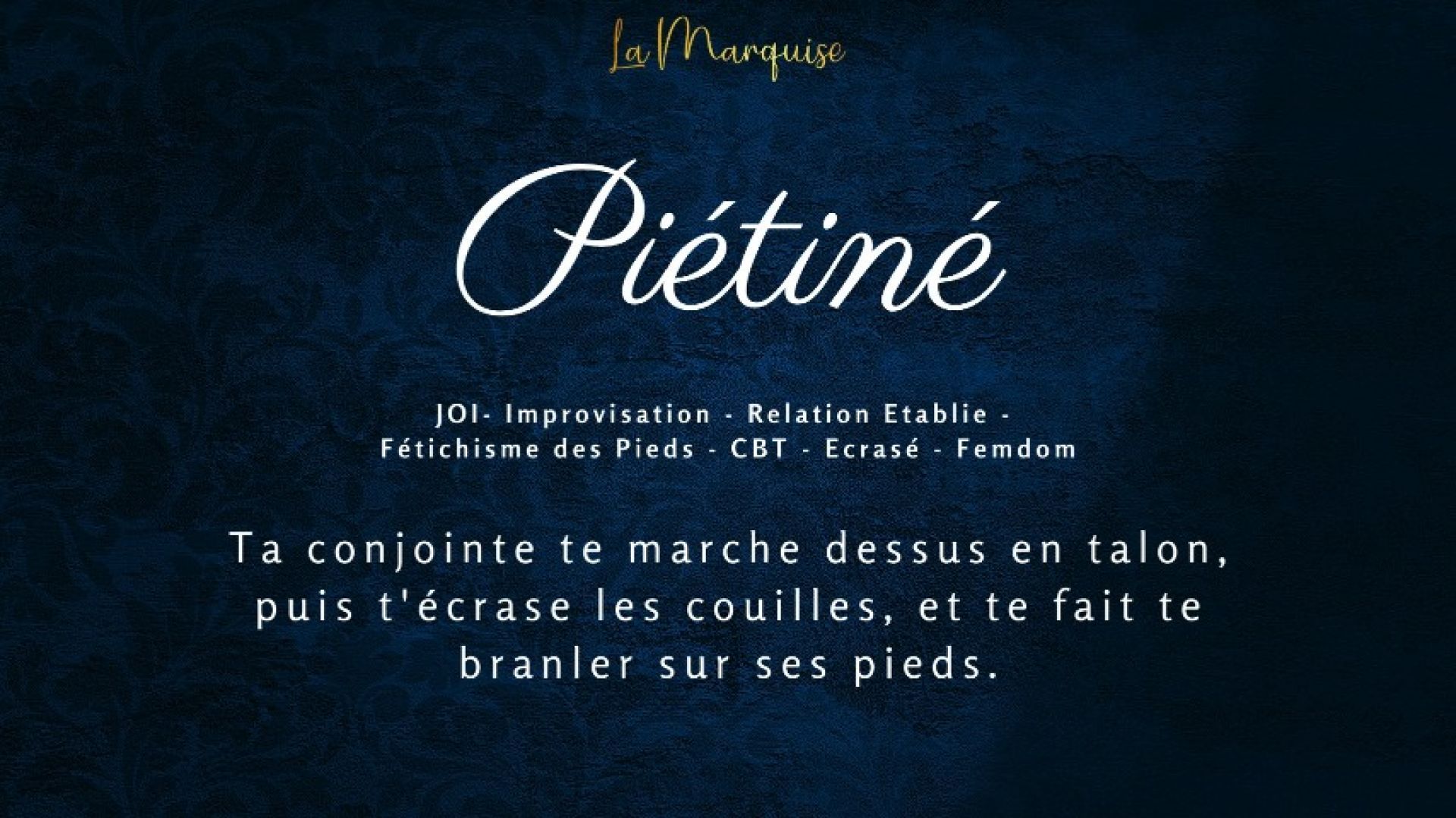 Piétiné - French audio JOI femdom feet fetish