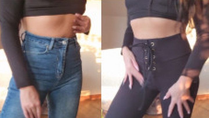 Jeans or leggings help me choose