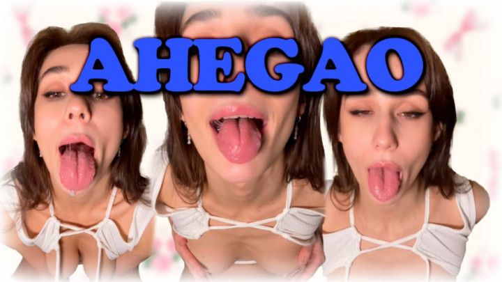 SKINNY BRUNETTE SHOWING AHEGAO FACE