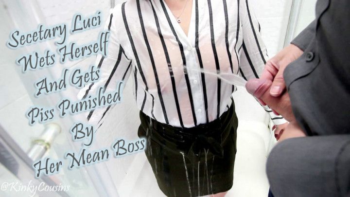 Secretary Luci Wets Herself and Piss Punished By Her Boss