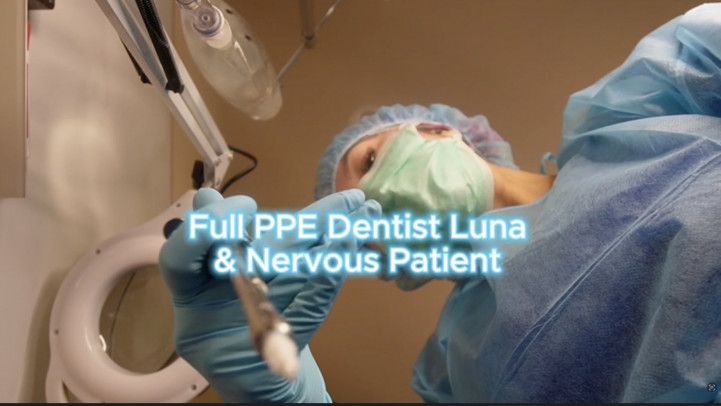 FUll PPE Dentist gives you a HJ before the procedure