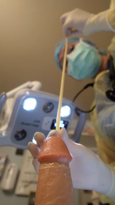 POV Nurse places Catheter then after samp. gets a sperm samp
