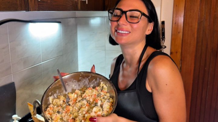 Cooking Olivier Salad | A Cozy Day With Luna Berg