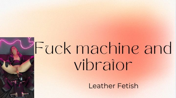 leather miniskirt, gloves and jacket fuck machine