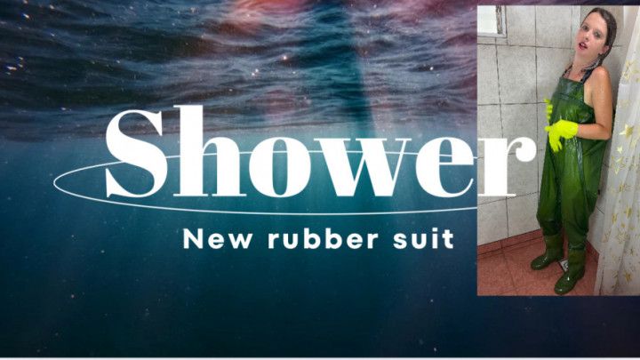rubber suit in shower