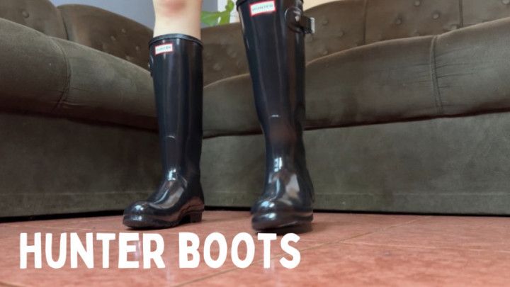 hunter boots walking
