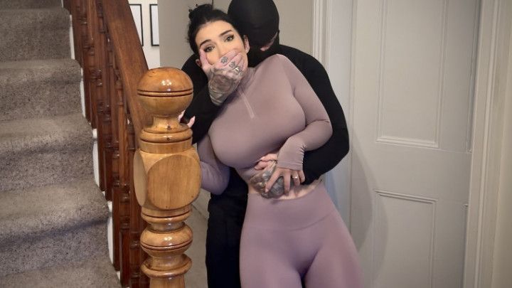 Gym Girl Tatti Gets Taped &amp; Fucked On The Sofa