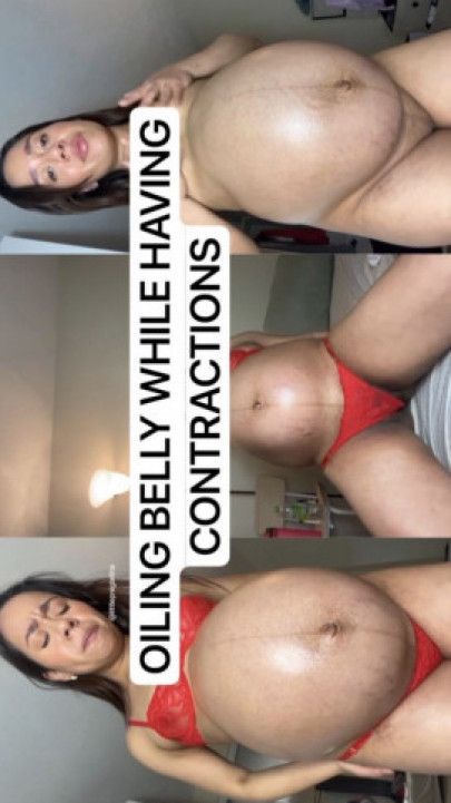 PLAYING WITH MY BELLY THE NIGHT BEFORE GIVING BIRTH