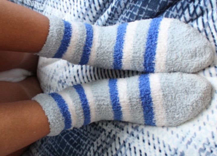 Using my vibrator in my fuzzy socks