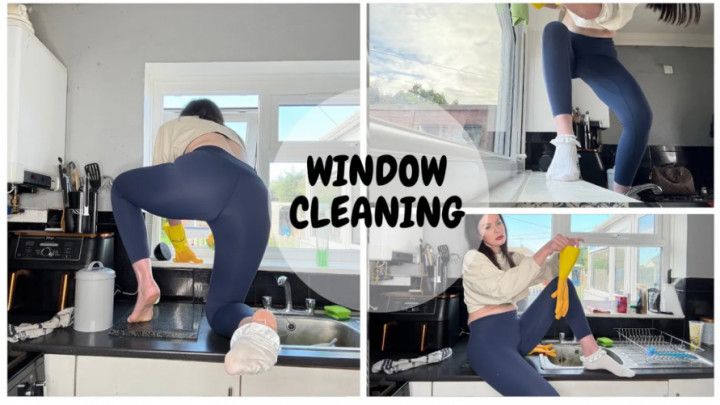 Cleaning my kitchen in Yoga Pants and some frilly socks ASMR