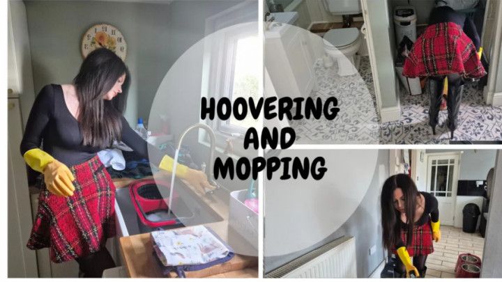 Hoovering and mopping my tiled floor with gloves
