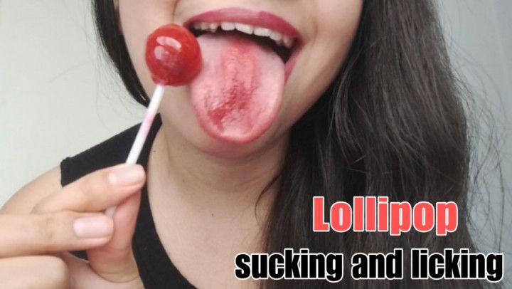 Lollipop sensual sucking and licking