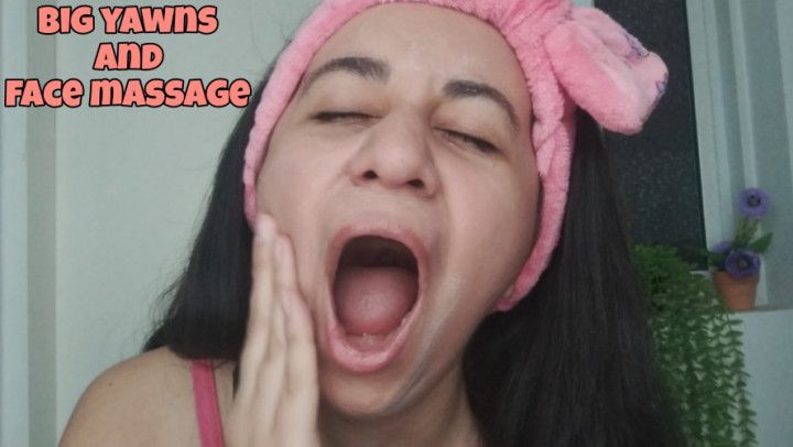 Big yawns and face massage