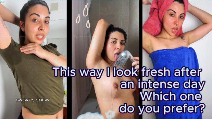 Bathing my sweaty body