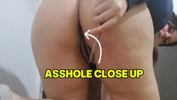 SPREADING my fat ass for you closeup