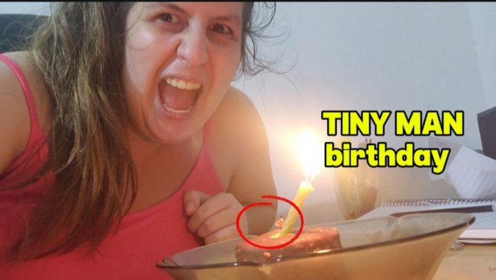 Giantess Celebrates a Tiny Man Birthday Then Eats Him