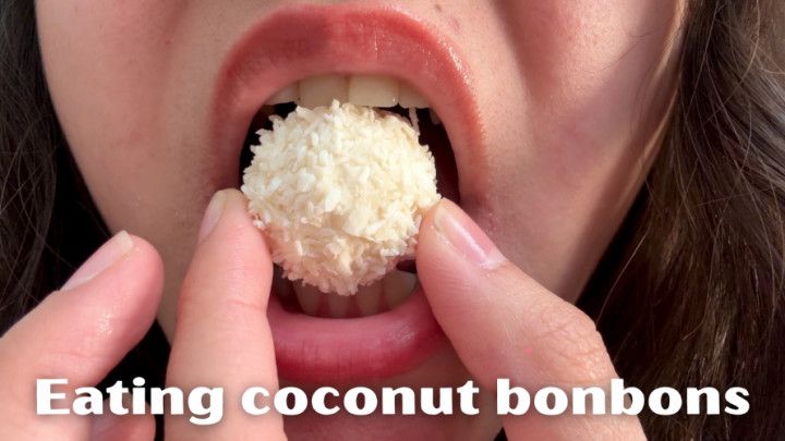 Eating coconut bonbons