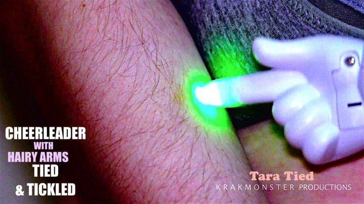 CHEERLEADER with HAIRY ARMS GAGGED TIED n TICKLED  Tara Tied