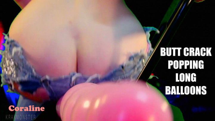 BUTT CRACK POPPING LONG BALLOONS and DANCE to THE BEAT