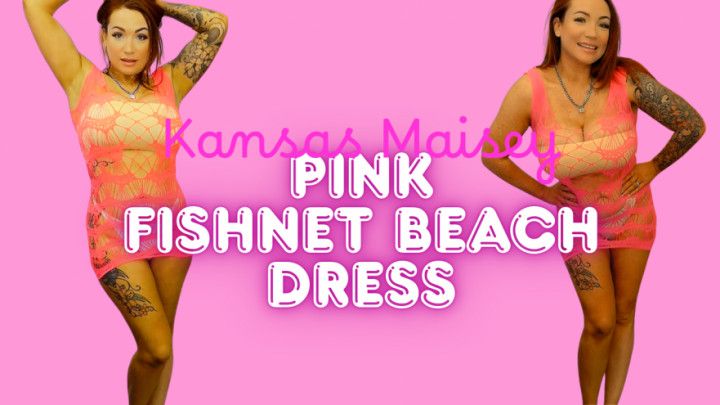 Pink Fishnet Beach Dress TryOn
