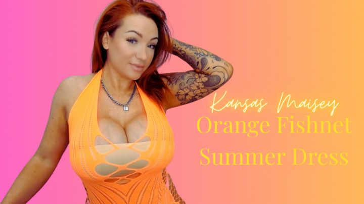 ORANGE FISHNET DRESS TRY ON