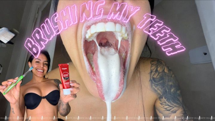 Brushing my teeth
