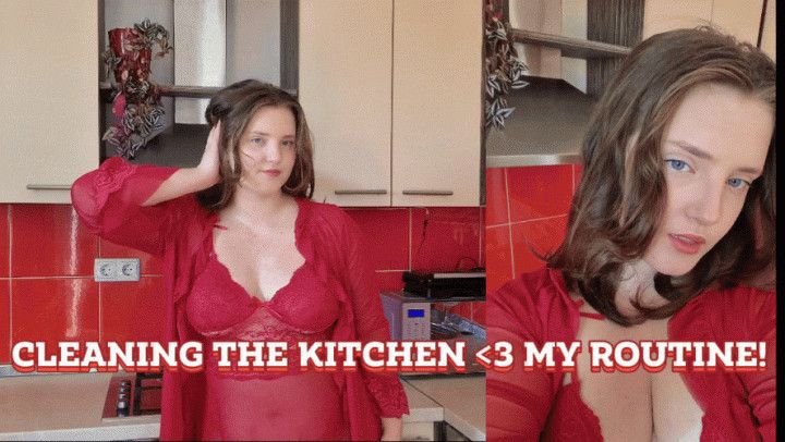 Cleaning the kitchen