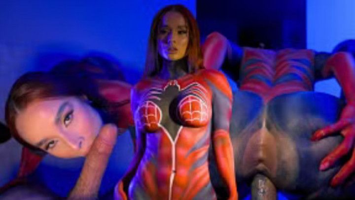 The hottest SPIDER WOMAN fucks a fan