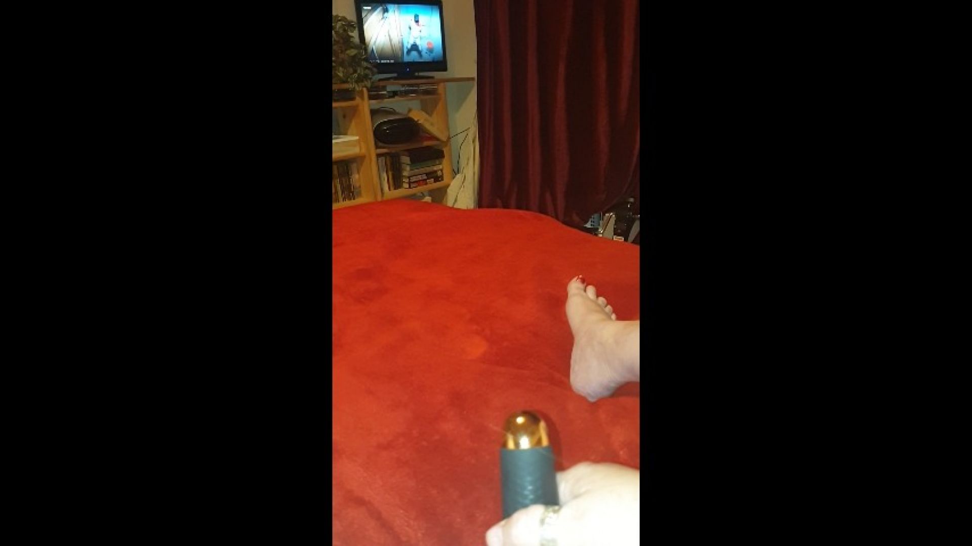 Miss M masturbates whilst watching a helpless man tied to a