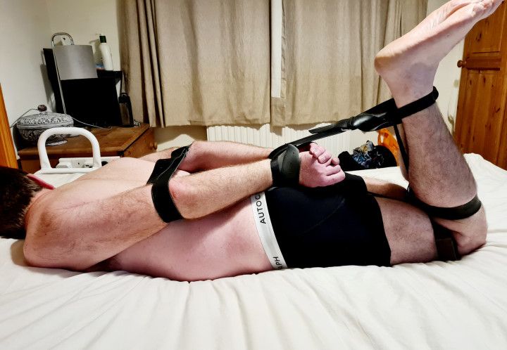 Miss M bondage belt hogtie