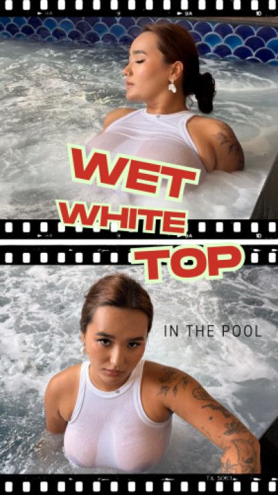 Wet White Top in the pool) jumping video
