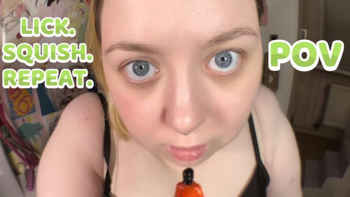 Lick. Squeeze. Repeat. Giantess POV